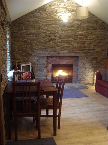 Cosy open fire in lounge