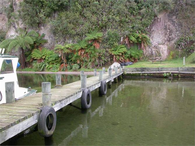 Looking back at the beach and picnic area