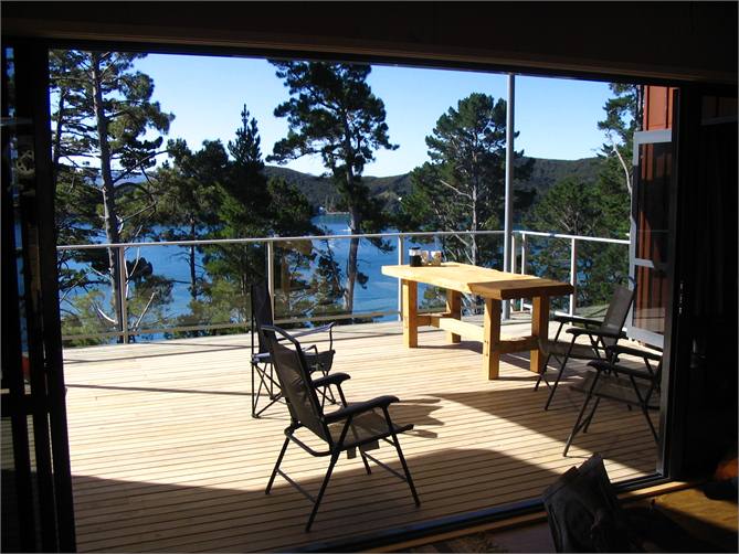 View of deck from kitchen