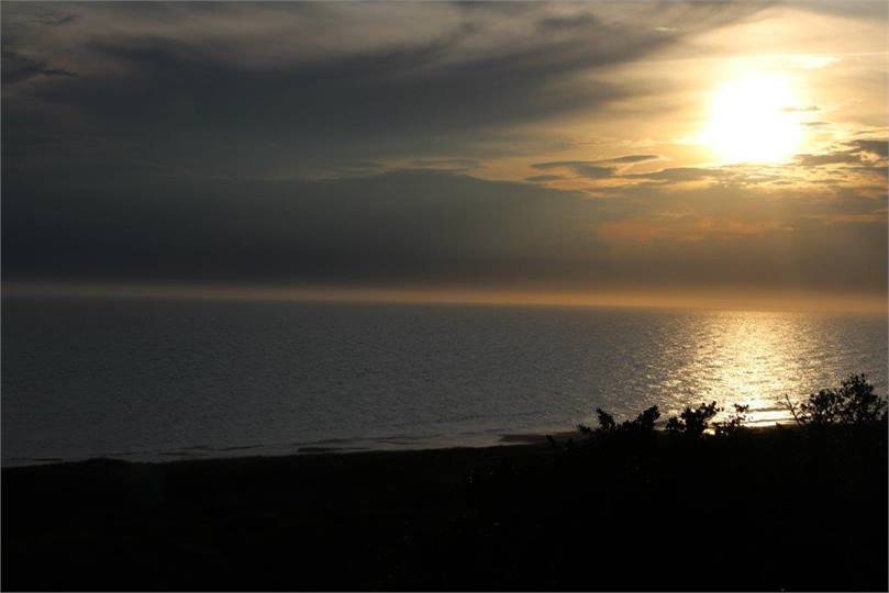 Sea view from back at sunset