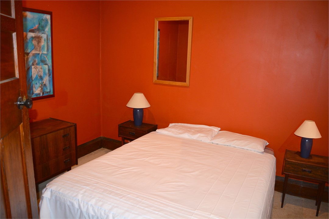 Red Bedroom with Comfortable Queen bed