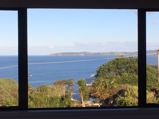 View to Tawharanui from upstairs
