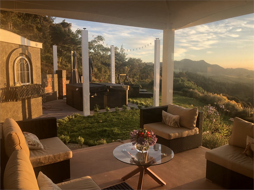 Terrace as the sun sets