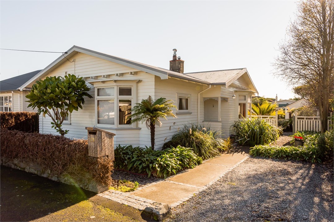 View from the street & parking area