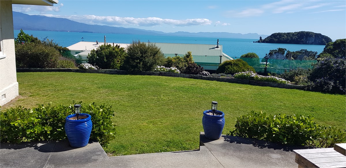 View over bay from house