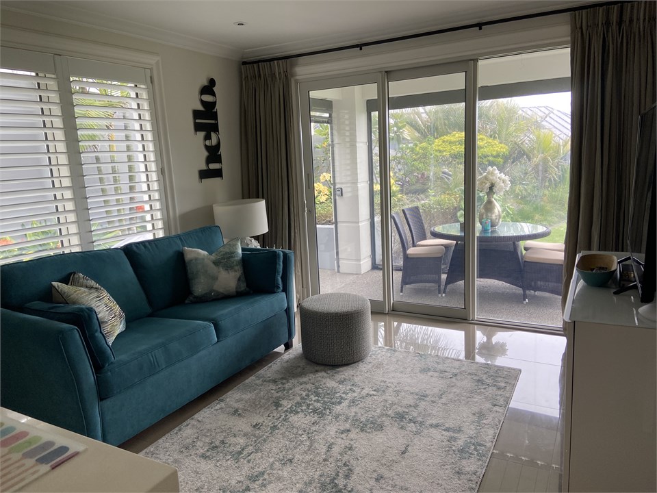 Living room looking out to back garden