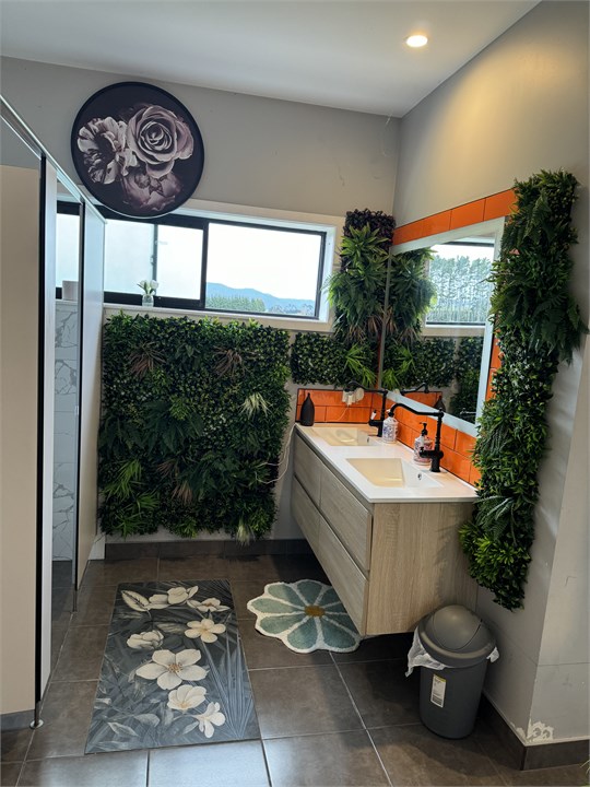 Beautiful Decorated Stylish Bathroom that outlooks