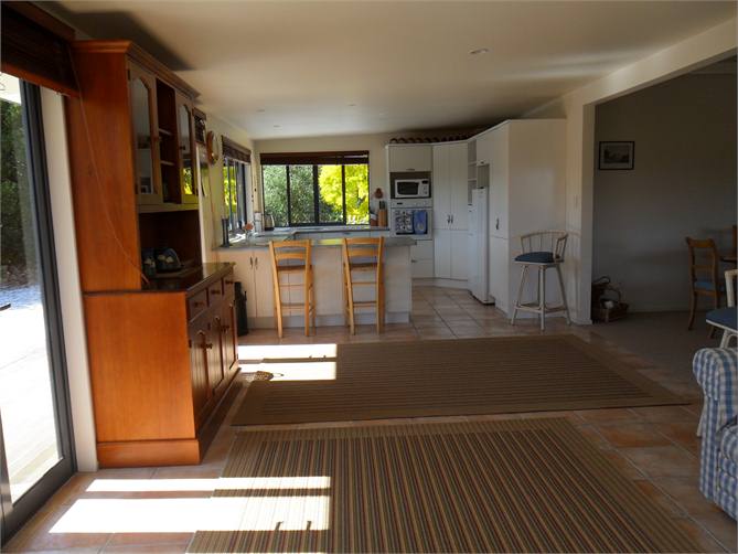 family room and kitchen