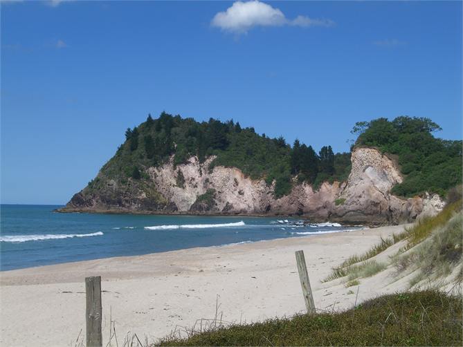 View from the beach to the south
