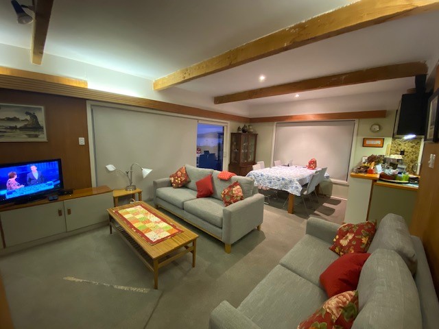 Lounge room at night time