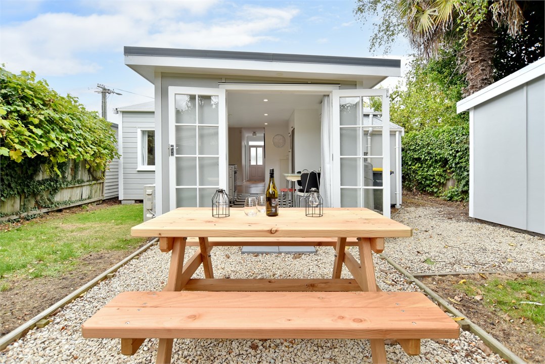 Outside sitting area in the backyard