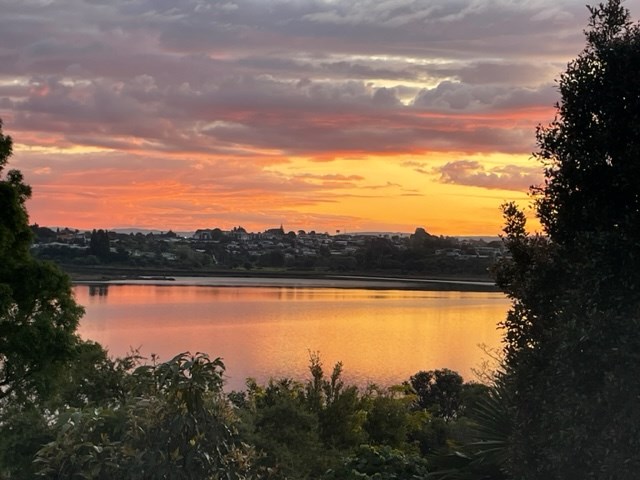 sunset from the deck