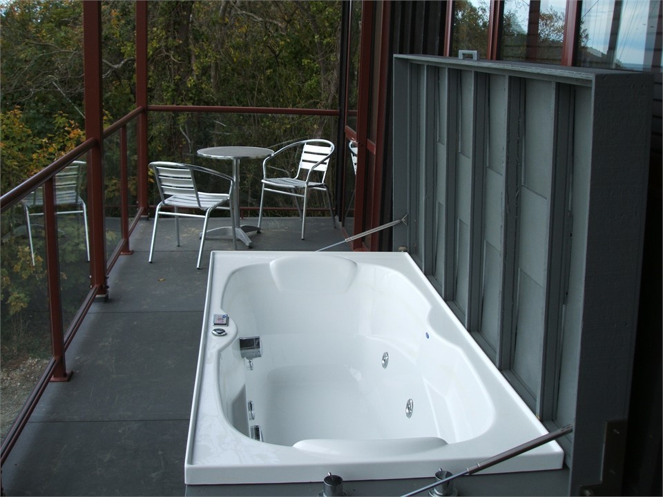 double spa bath on deck