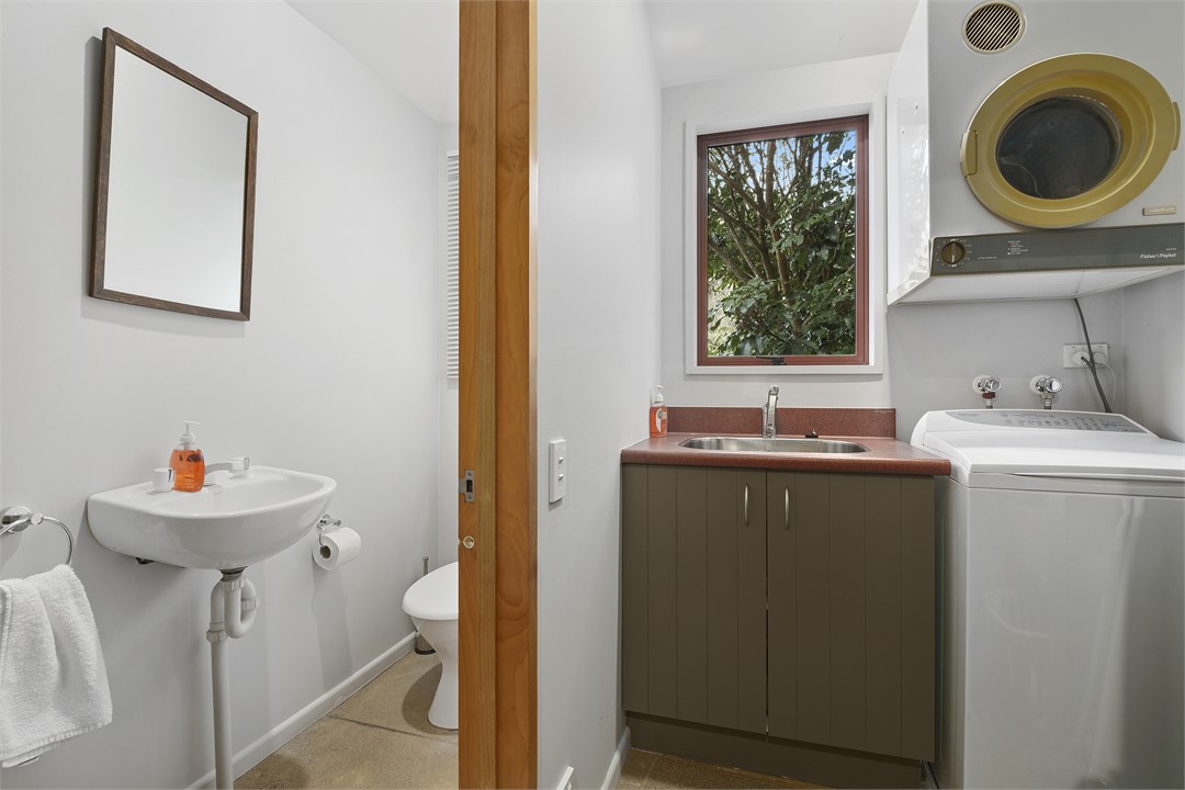 laundry and down second stairs toilet