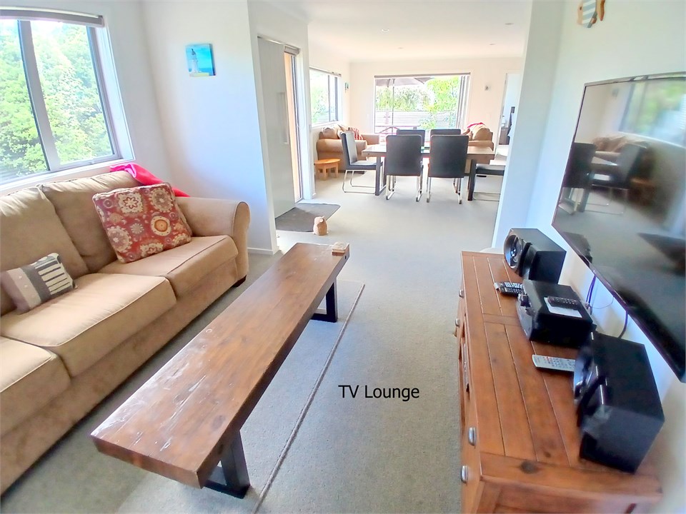 Entertainment area looking across dining area and 