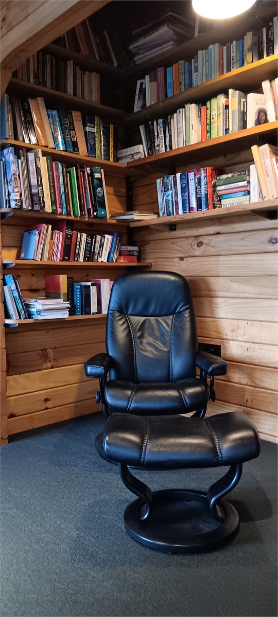 Plenty of books in the reading snug