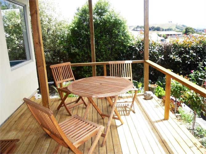 private downstairs deck