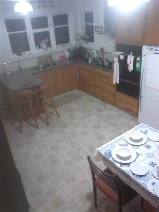 the kitchen