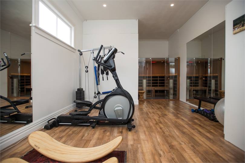 Our small gym and infra-red sauna