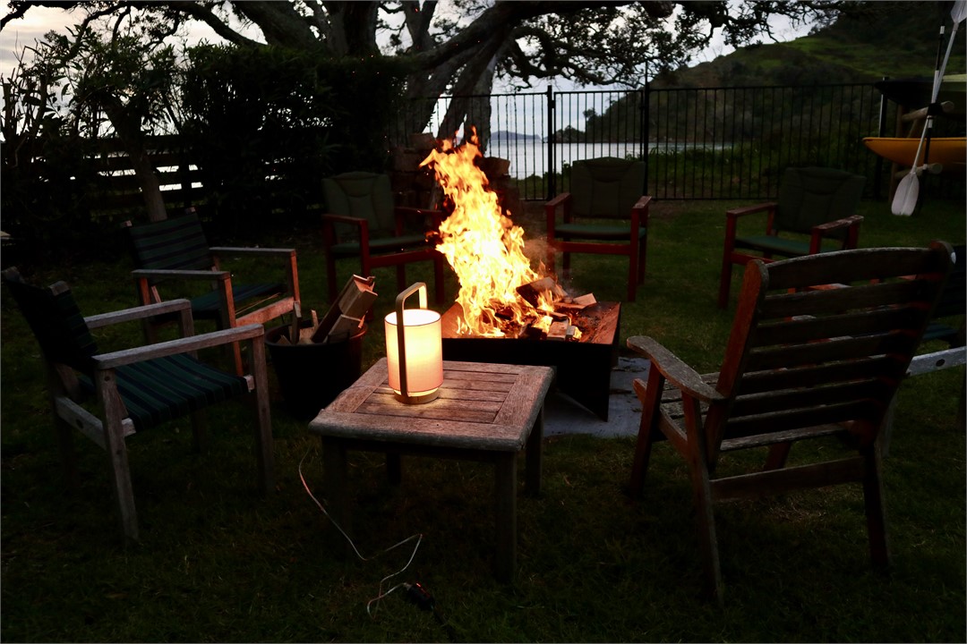 On a chilly winter's night, it is peaceful to sit 