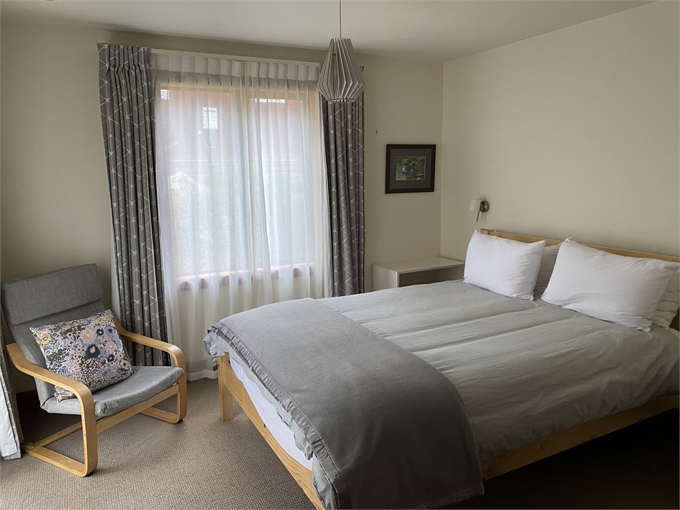 Queen bedroom (downstairs - queen bed and pullout