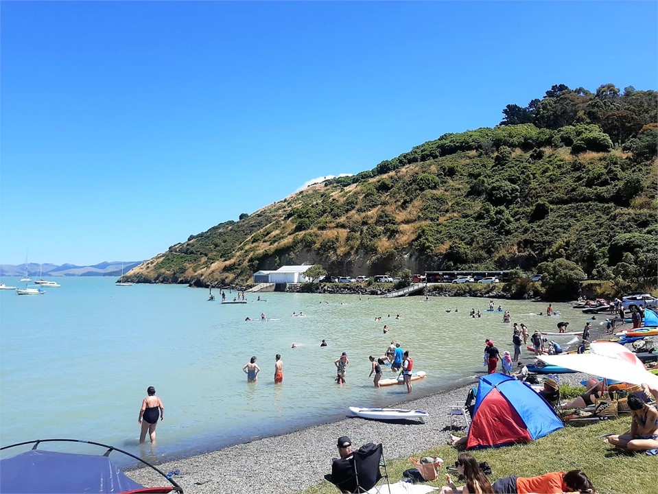 Cass Bay on an unusually busy day in midsummer