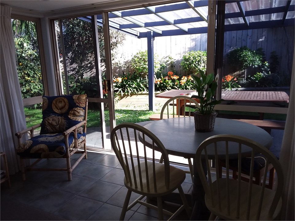 Outside to covered dining