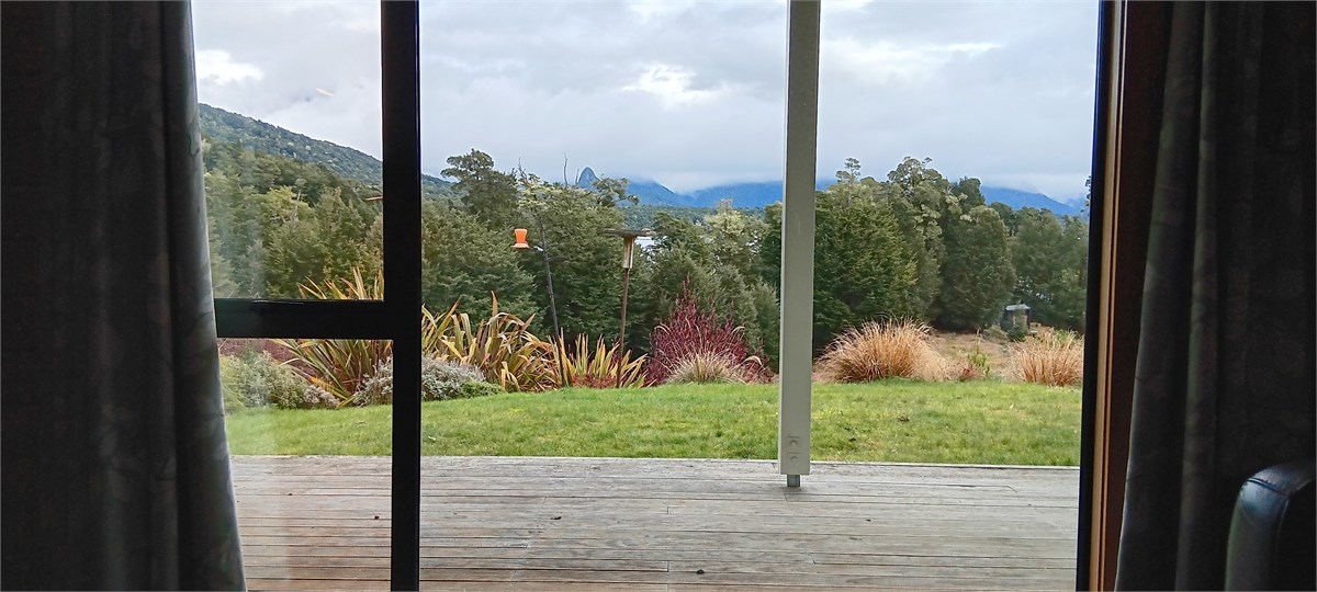 Mountain views from the living room