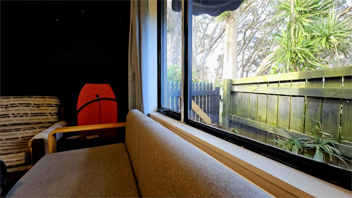 Back gate through Pohutukawa to Beach- 1 minute