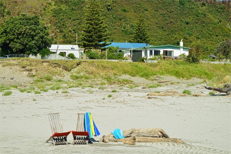 Looking back at the house from the beach