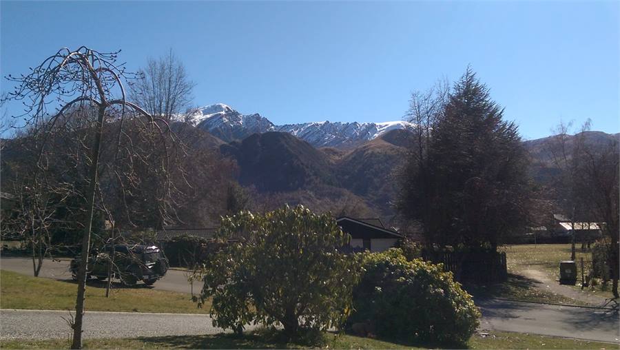 Snowy mountains are just outside the door - winter