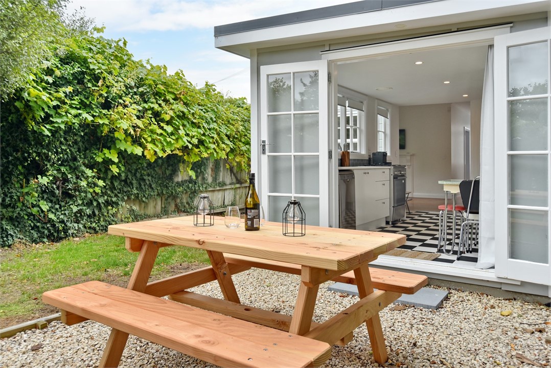 Outside sitting area in the backyard