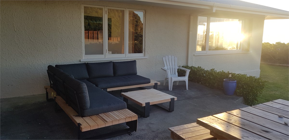 Outdoor sofa and table