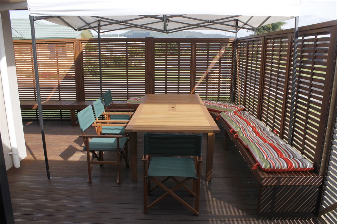 Outdoor deck off living