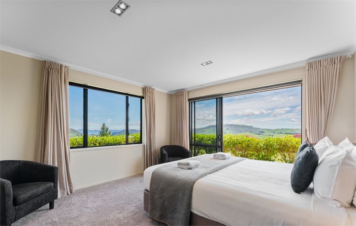 Master bedroom with views, and ensuite