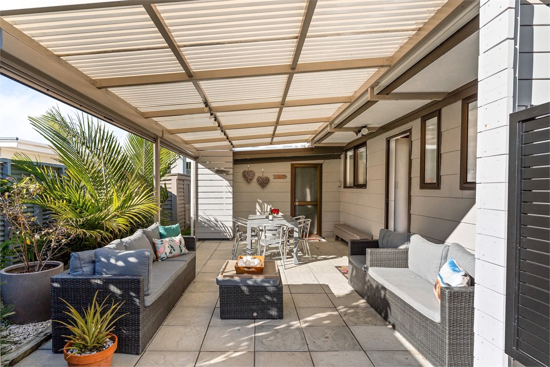 Covered back porch area.