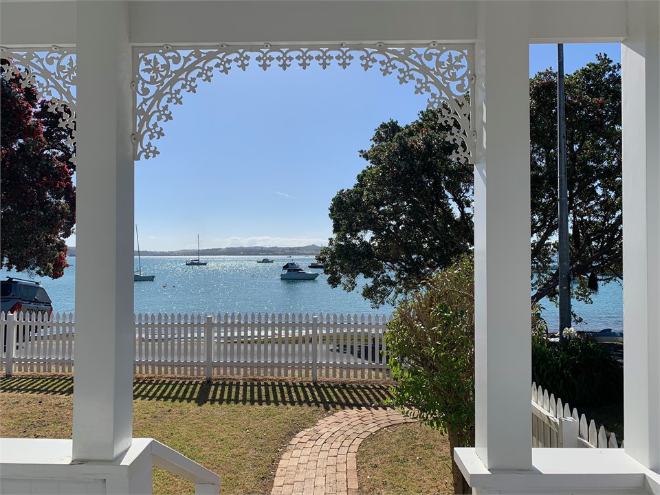 View of the beach from the deck area