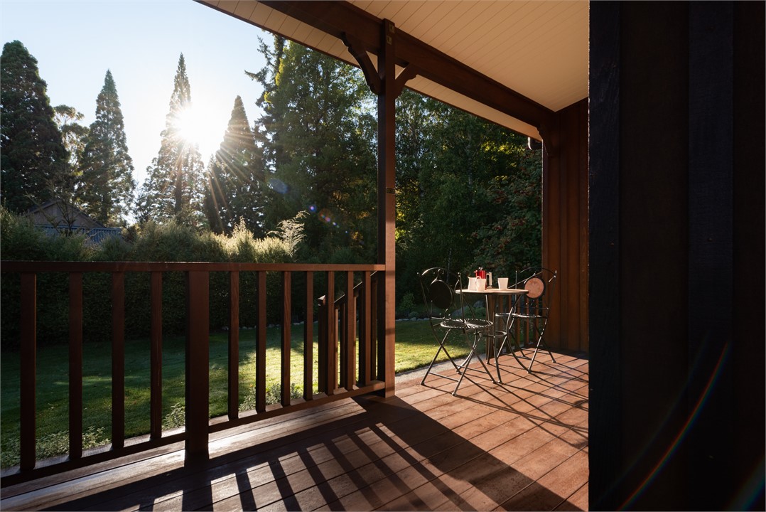 Morning coffee, north facing aspect