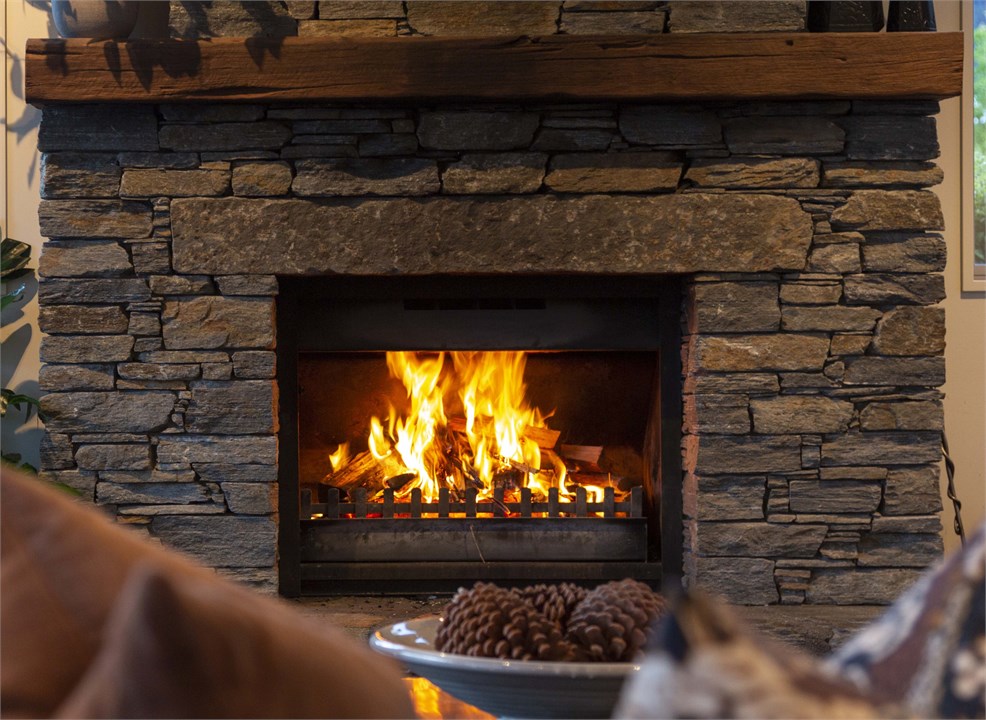 Our indoor roaring wood burning fire