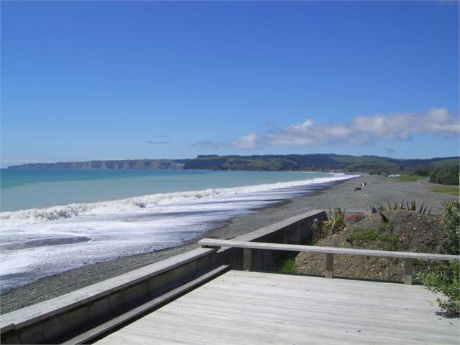 View of Beach and Cape Kidnappers from lower deck