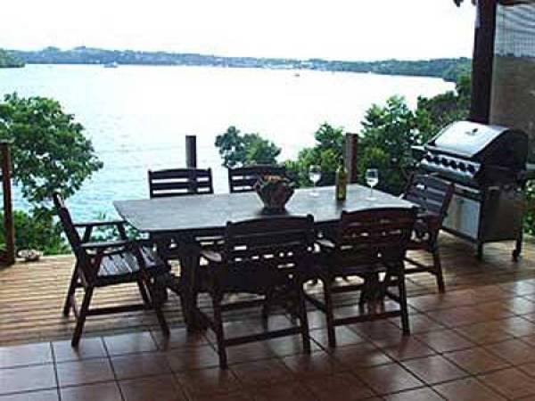 deck and view down harbour