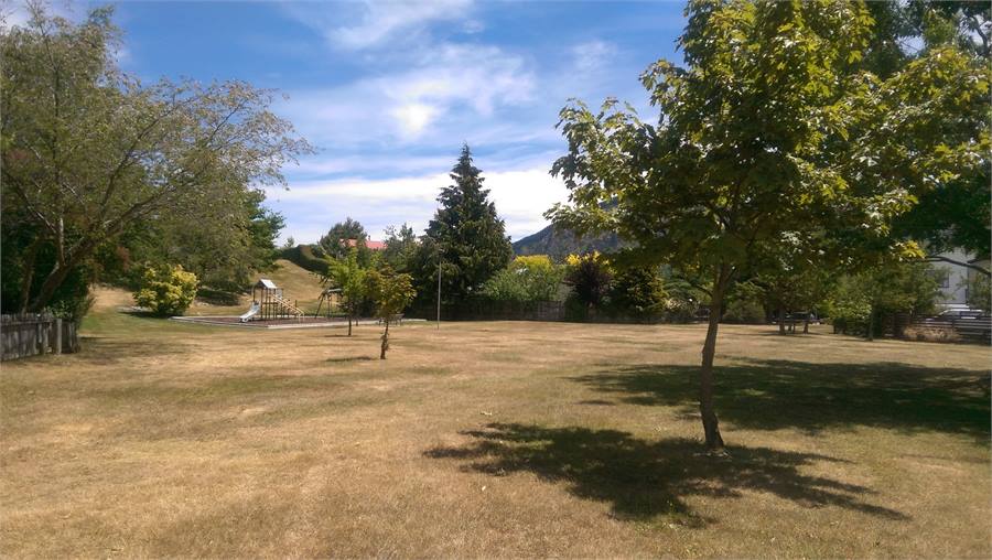 Large park with playground across the road
