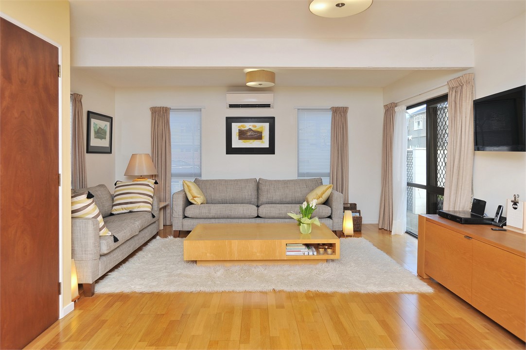 Living area has a TV and seating areas