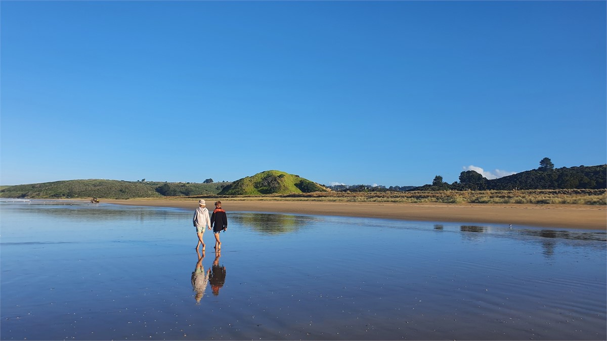 Stunning and deserted sandy beaches at Takou Bay