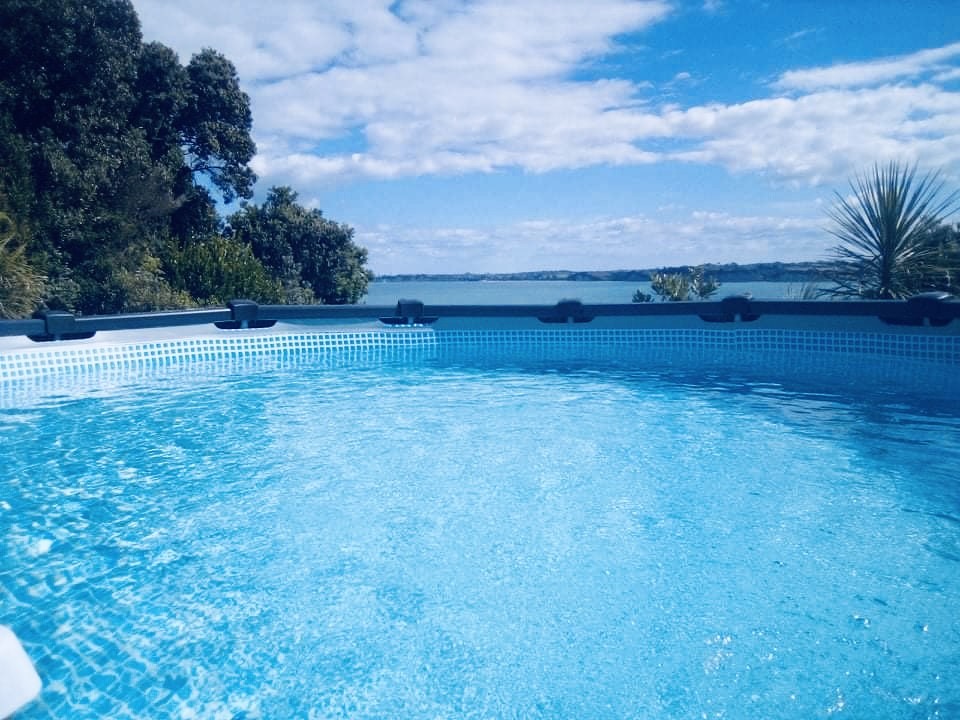 Above ground plunge pool with stunning sea views