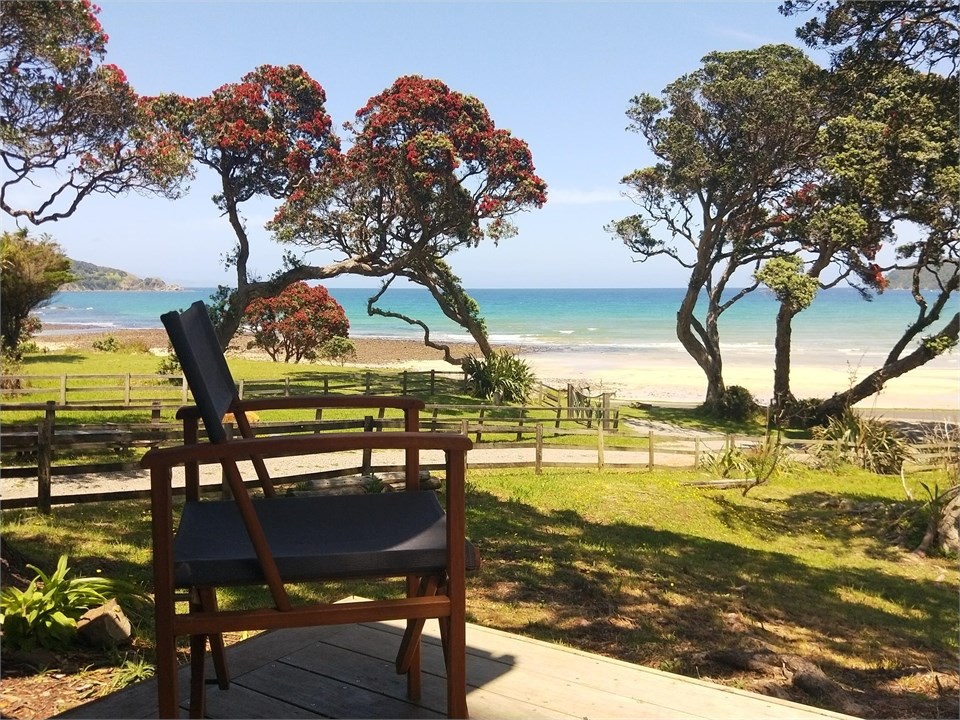 Director's chair on front deck