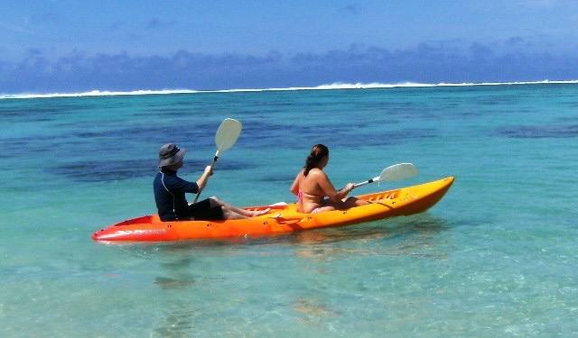 Kayaking in our lagoon