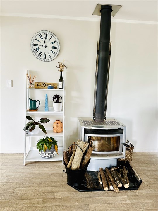 Wood burner to keep the house cosy.
