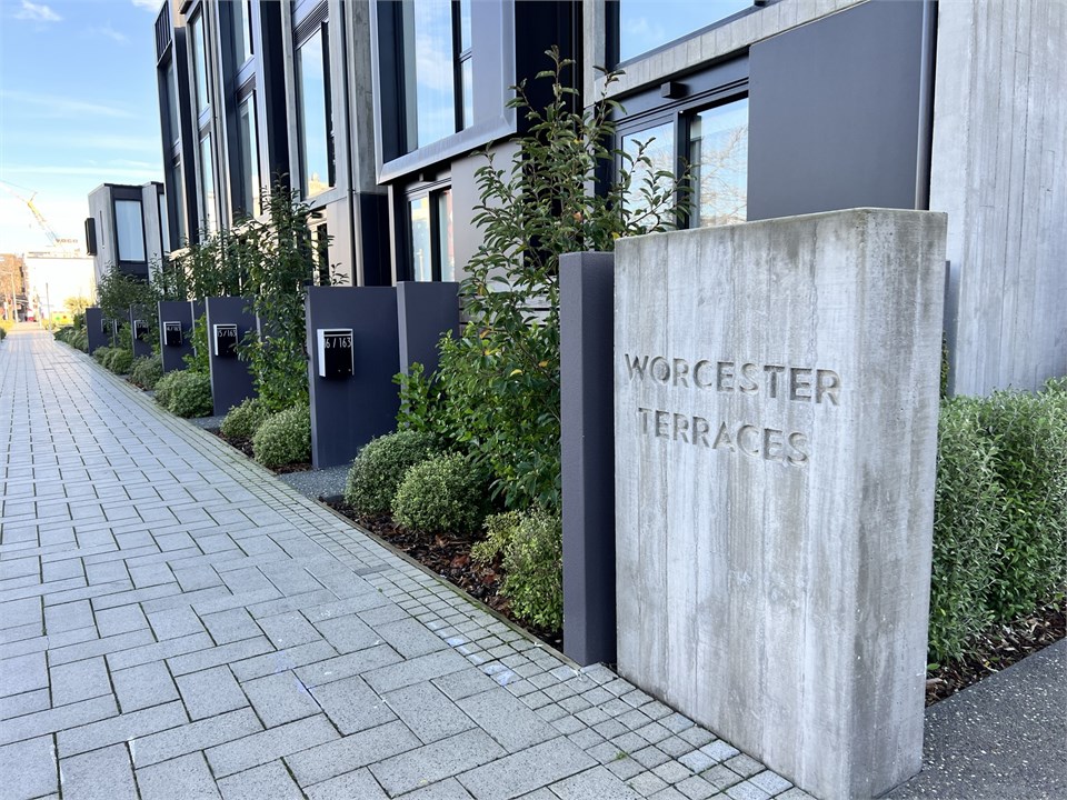 View of Worcester Terraces sign