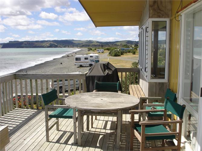 View of beach from upper deck